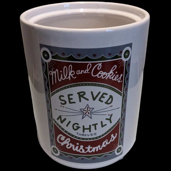 Milk and Cookies Served Nightly Through Christmas Cookie Jar Vase Planter - Picture 4 of 8
